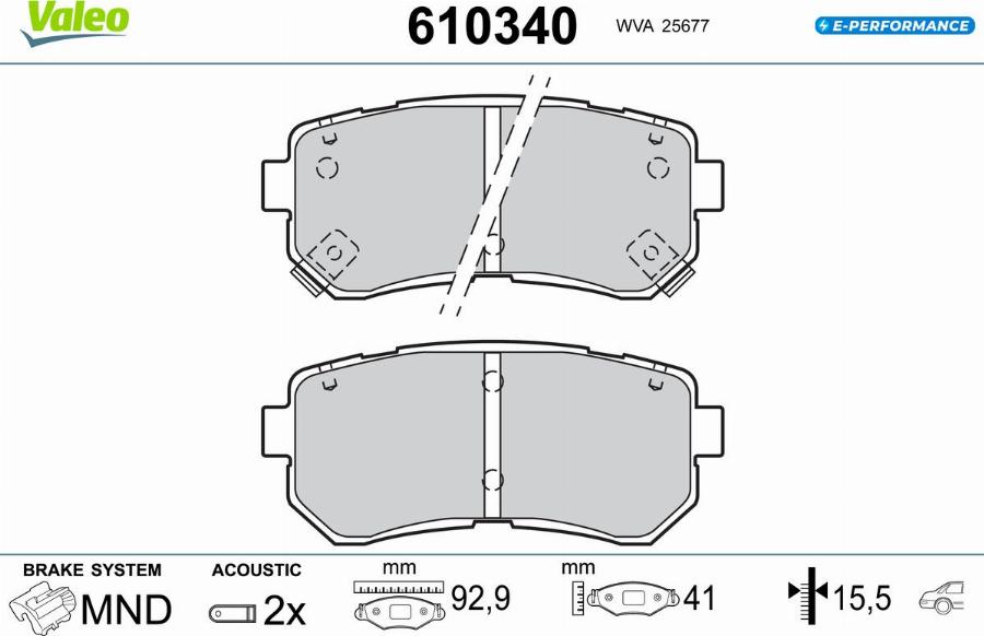 Valeo 610340 - Kit pastiglie freno, Freno a disco autozon.pro