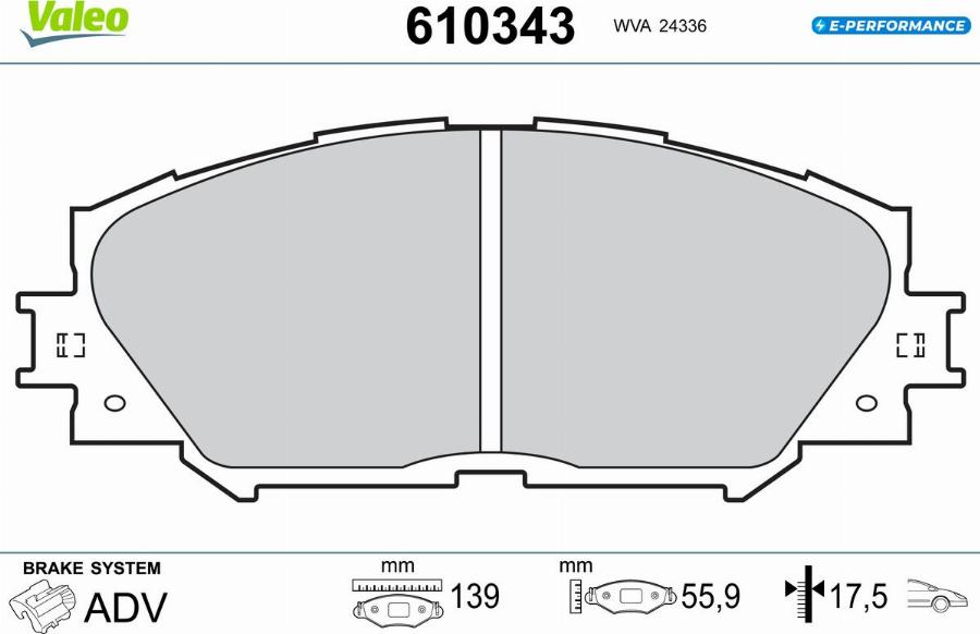 Valeo 610343 - Kit pastiglie freno, Freno a disco autozon.pro