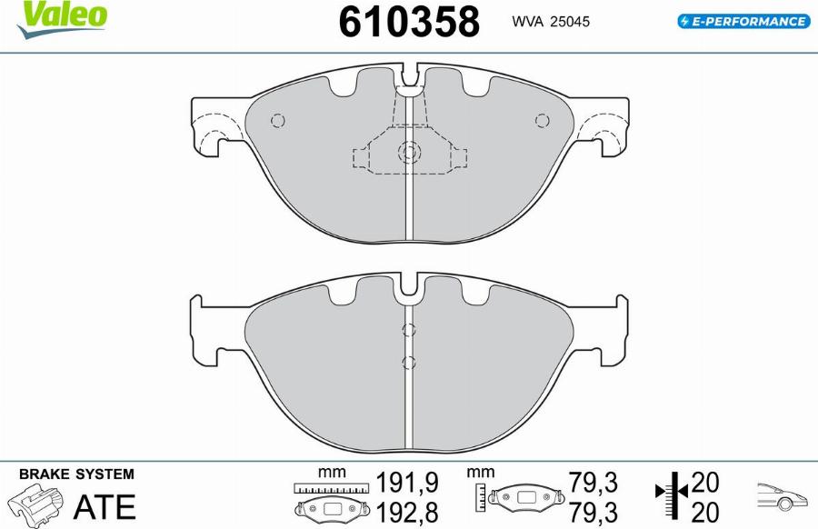 Valeo 610358 - Kit pastiglie freno, Freno a disco autozon.pro