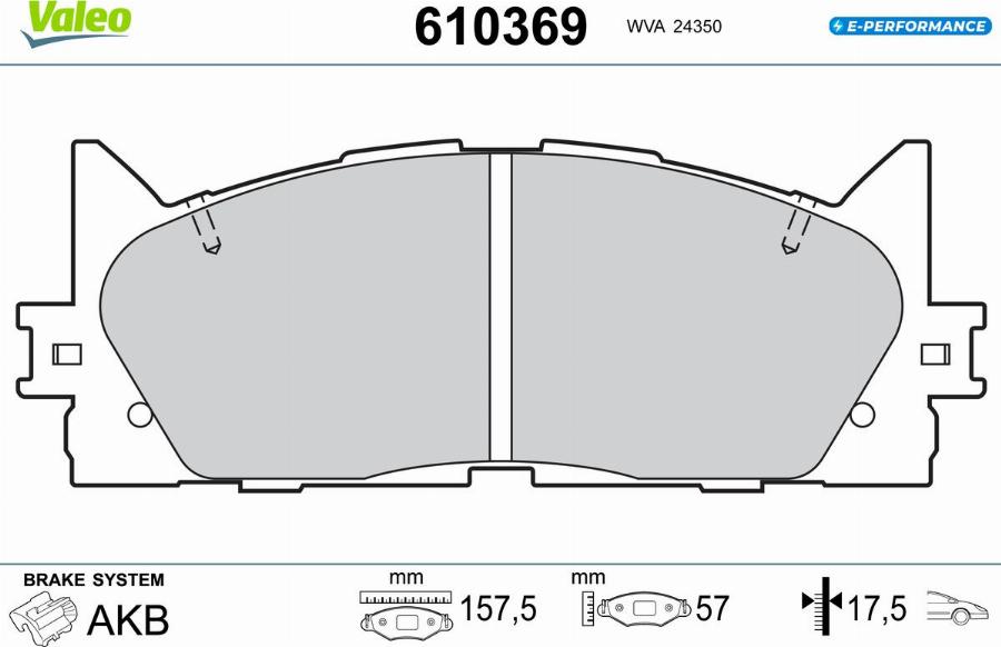 Valeo 610369 - Kit pastiglie freno, Freno a disco autozon.pro