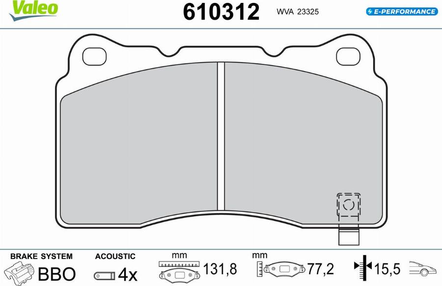 Valeo 610312 - Kit pastiglie freno, Freno a disco autozon.pro