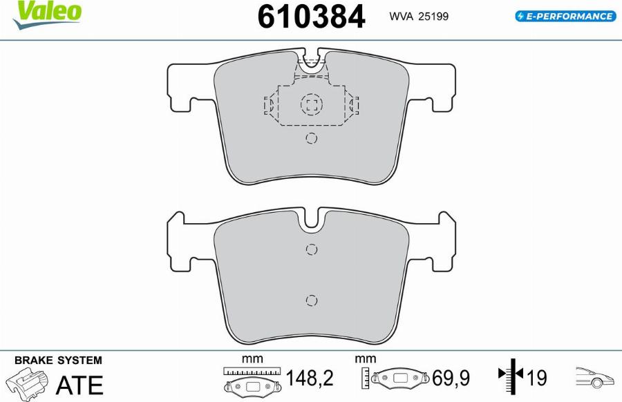 Valeo 610384 - Kit pastiglie freno, Freno a disco autozon.pro