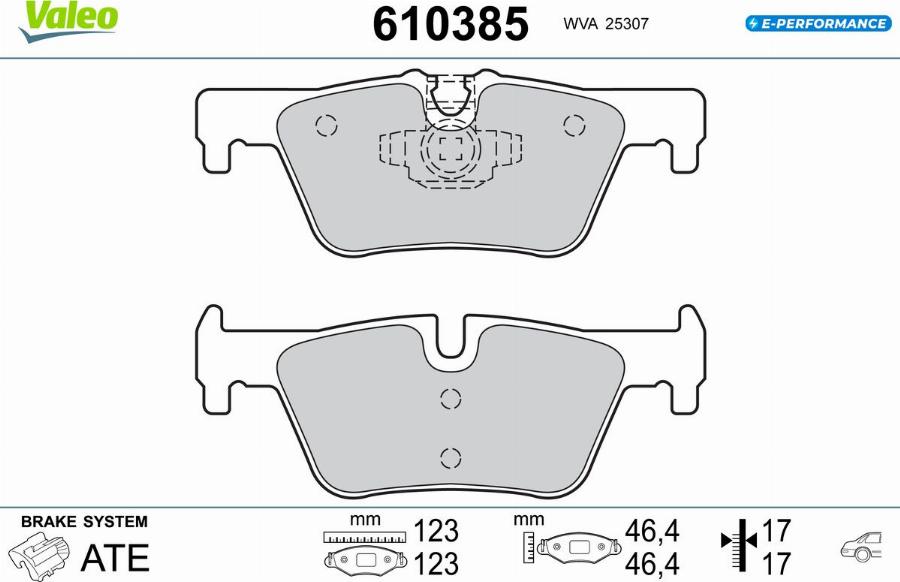 Valeo 610385 - Kit pastiglie freno, Freno a disco autozon.pro