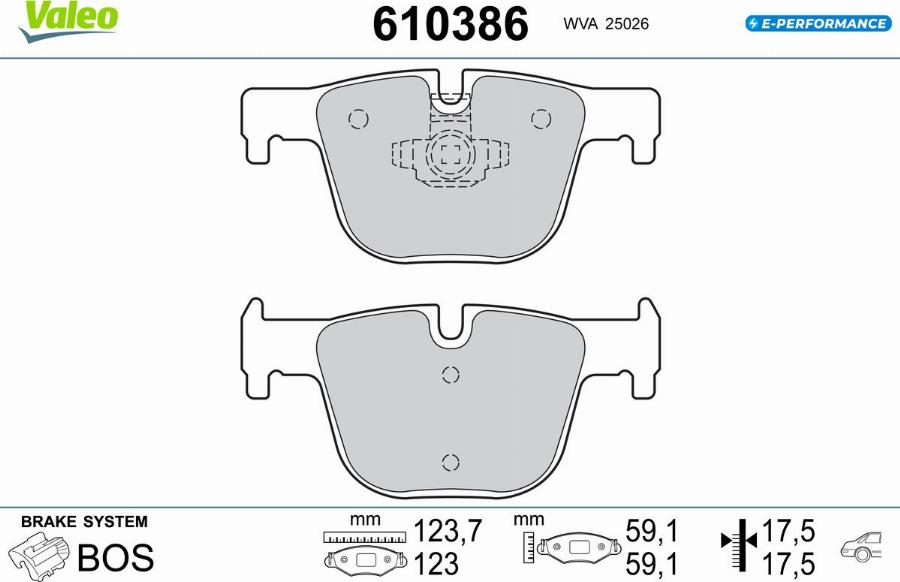 Valeo 610386 - Kit pastiglie freno, Freno a disco autozon.pro