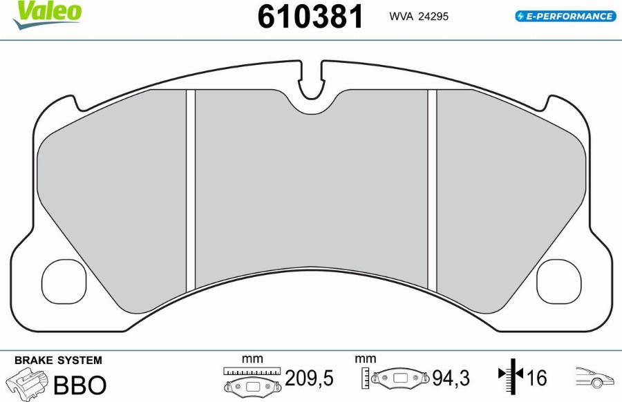 Valeo 610381 - Kit pastiglie freno, Freno a disco autozon.pro