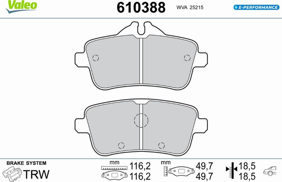 Valeo 610388 - Kit pastiglie freno, Freno a disco autozon.pro