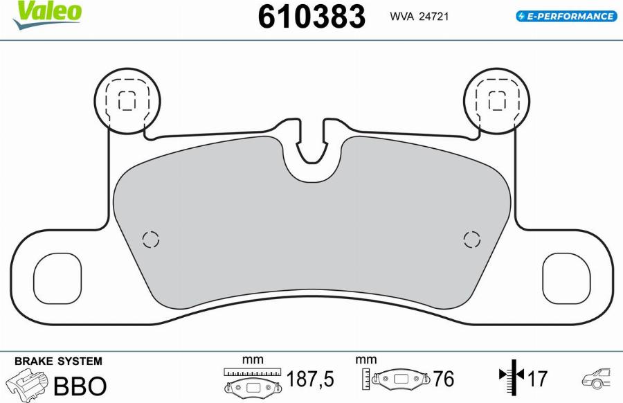 Valeo 610383 - Kit pastiglie freno, Freno a disco autozon.pro