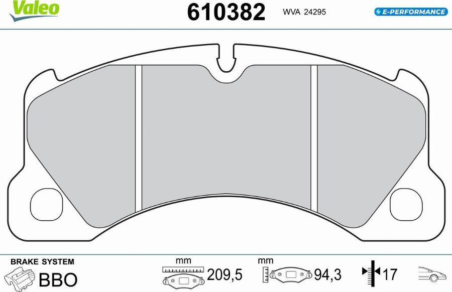 Valeo 610382 - Kit pastiglie freno, Freno a disco autozon.pro