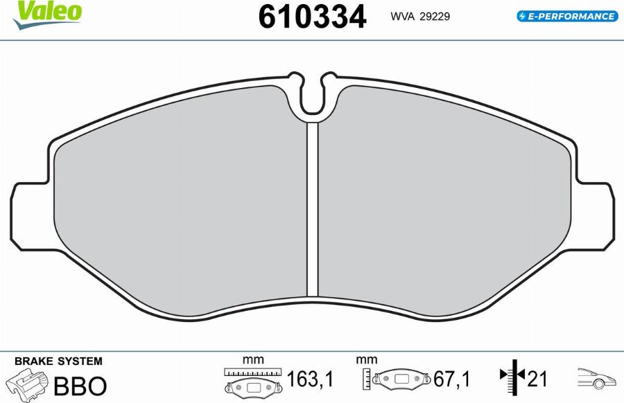 Valeo 610334 - Kit pastiglie freno, Freno a disco autozon.pro