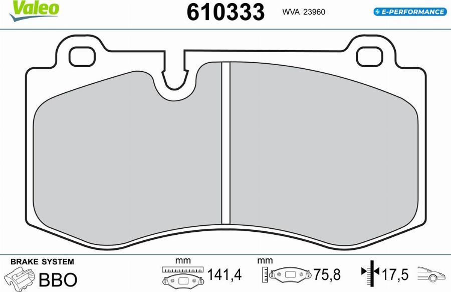 Valeo 610333 - Kit pastiglie freno, Freno a disco autozon.pro