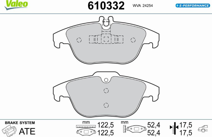 Valeo 610332 - Kit pastiglie freno, Freno a disco autozon.pro