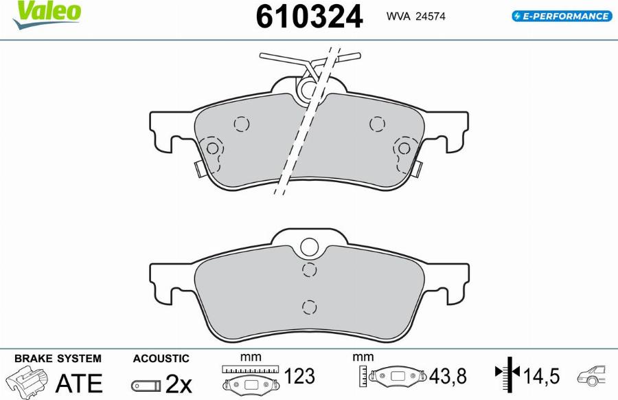 Valeo 610324 - Kit pastiglie freno, Freno a disco autozon.pro