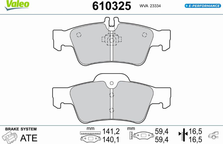 Valeo 610325 - Kit pastiglie freno, Freno a disco autozon.pro