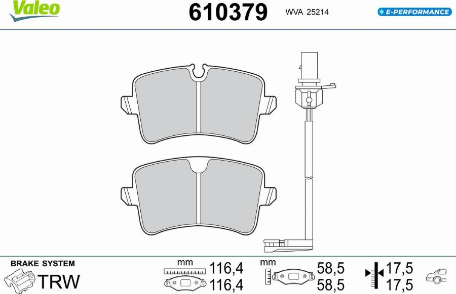 Valeo 610379 - Kit pastiglie freno, Freno a disco autozon.pro