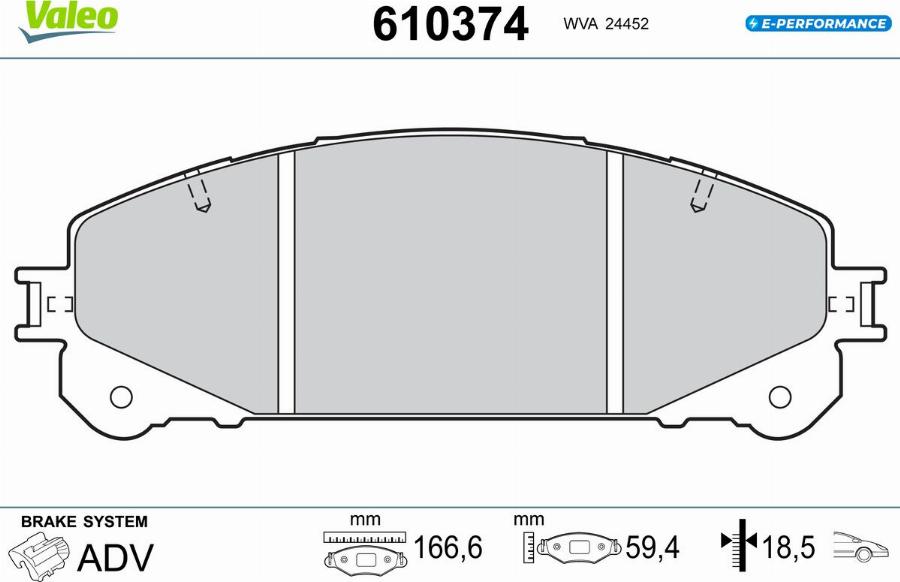 Valeo 610374 - Kit pastiglie freno, Freno a disco autozon.pro