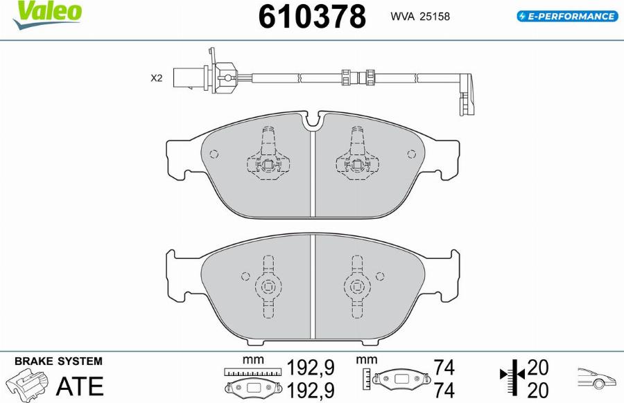 Valeo 610378 - Kit pastiglie freno, Freno a disco autozon.pro