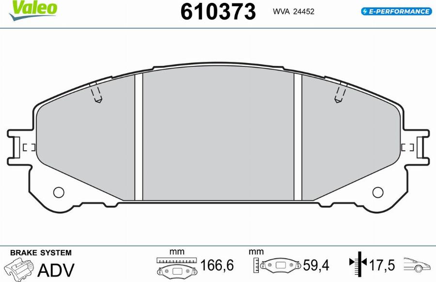 Valeo 610373 - Kit pastiglie freno, Freno a disco autozon.pro