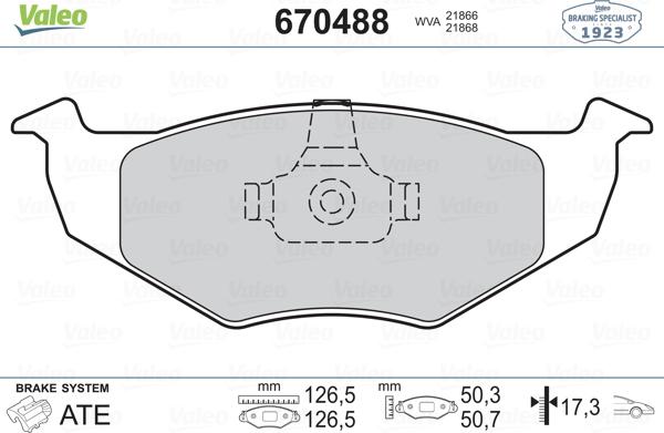 Valeo 670488 - Kit pastiglie freno, Freno a disco autozon.pro