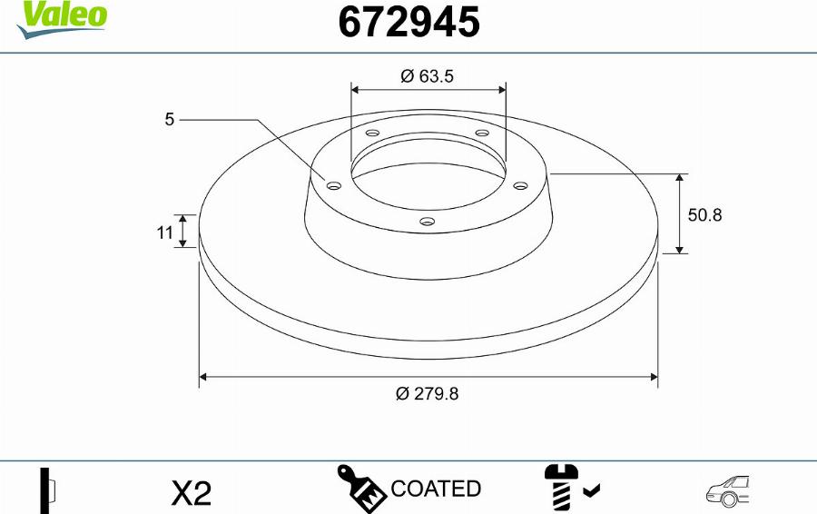 Valeo 672945 - Discofreno autozon.pro