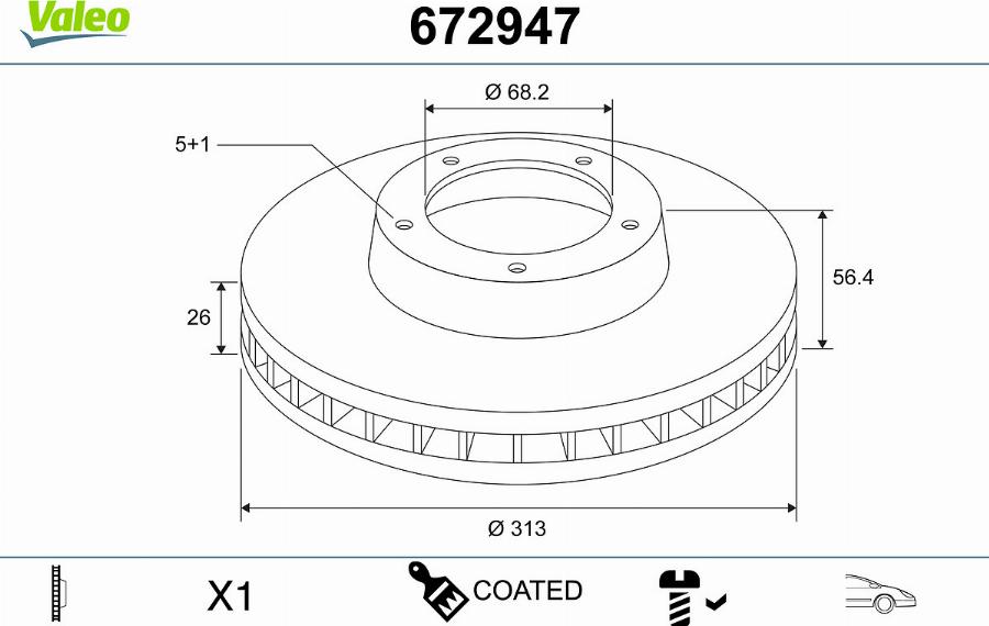 Valeo 672947 - Discofreno autozon.pro