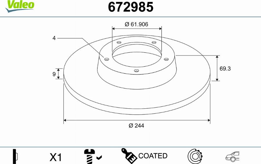 Valeo 672985 - Discofreno autozon.pro