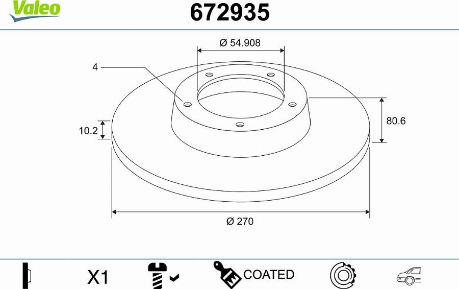 Valeo 672935 - Discofreno autozon.pro