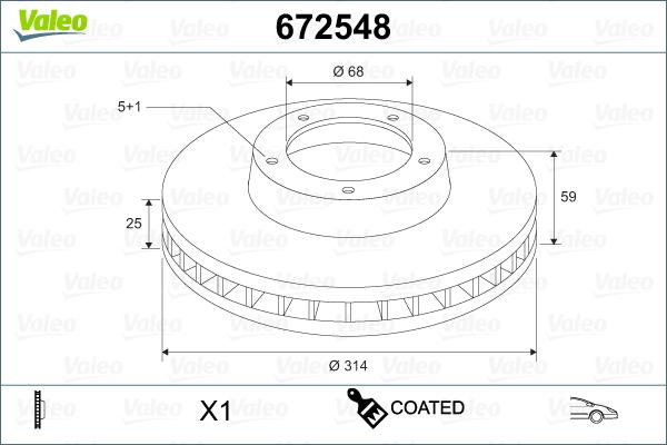 Valeo 672548 - Discofreno autozon.pro