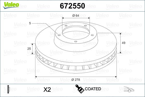 Valeo 672550 - Discofreno autozon.pro