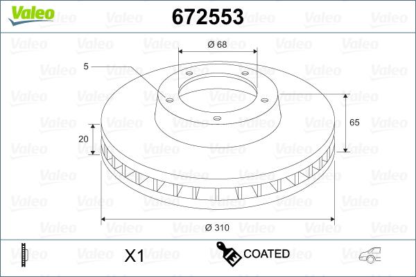 Valeo 672553 - Discofreno autozon.pro