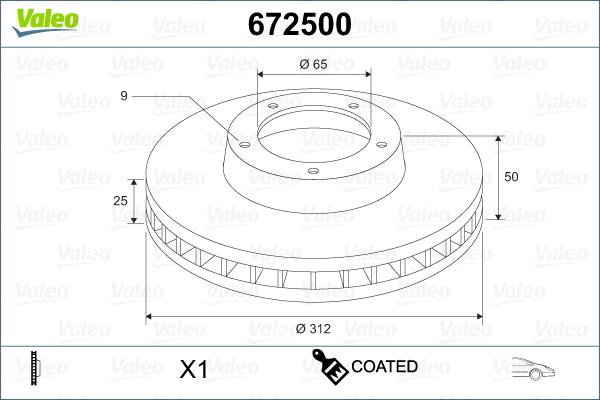 Valeo 672500 - Discofreno autozon.pro