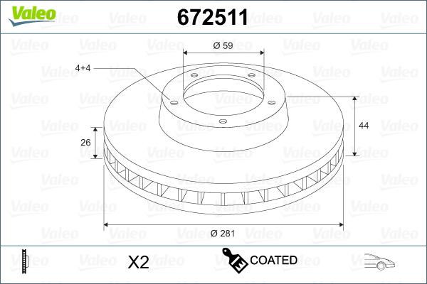 Valeo 672511 - Discofreno autozon.pro