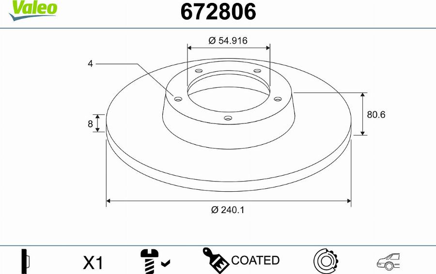 Valeo 672806 - Discofreno autozon.pro