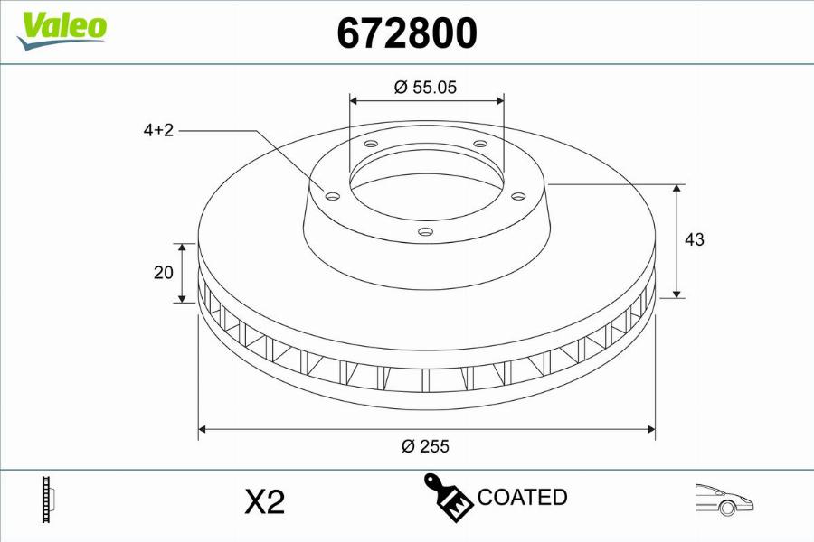 Valeo 672800 - Discofreno autozon.pro