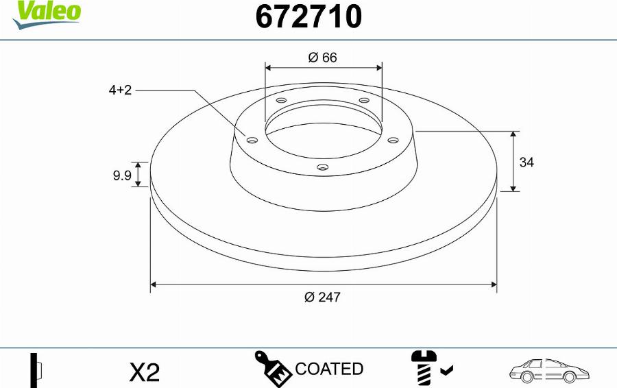 Valeo 672710 - Discofreno autozon.pro