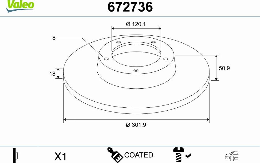 Valeo 672736 - Discofreno autozon.pro