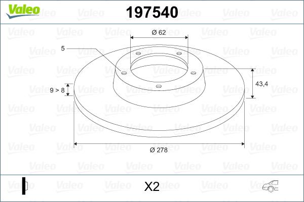 Valeo 197540 - Discofreno autozon.pro