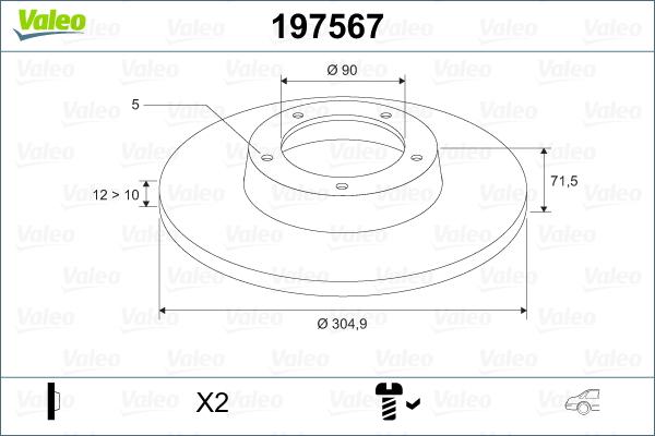 Valeo 197567 - Discofreno autozon.pro