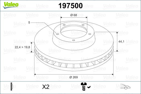 Valeo 197500 - Discofreno autozon.pro