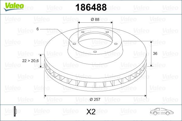 Valeo 186488 - Discofreno autozon.pro