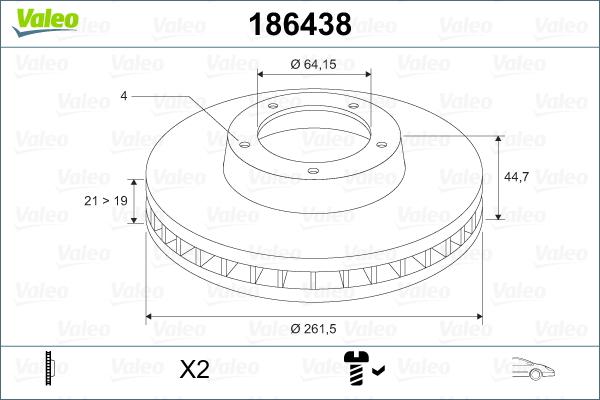 Valeo 186438 - Discofreno autozon.pro