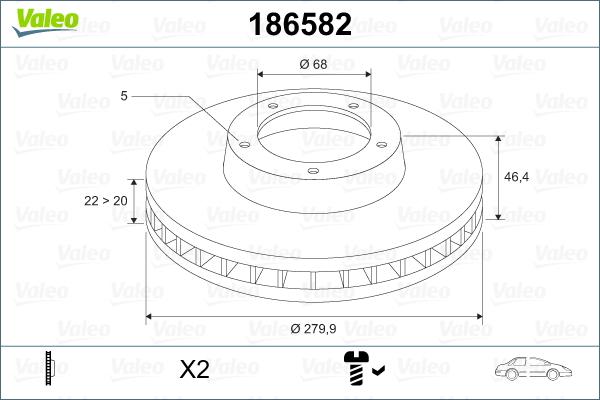 Valeo 186582 - Discofreno autozon.pro