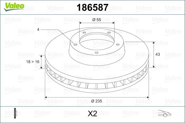 Valeo 186587 - Discofreno autozon.pro