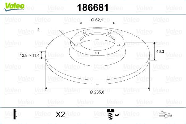 Valeo 186681 - Discofreno autozon.pro