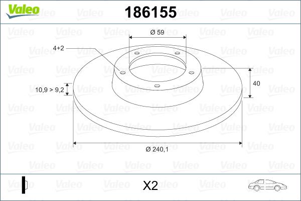 Valeo 186155 - Discofreno autozon.pro