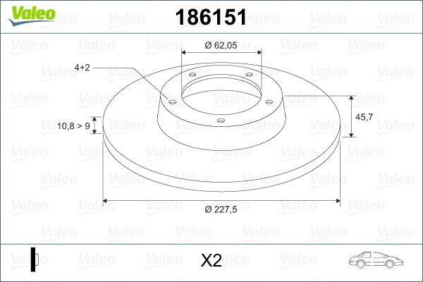 Valeo 186151 - Discofreno autozon.pro