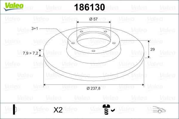 Valeo 186130 - Discofreno autozon.pro