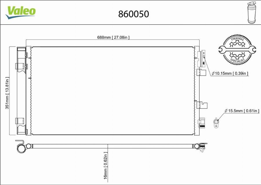 Valeo 860050 - Condensatore, Climatizzatore autozon.pro