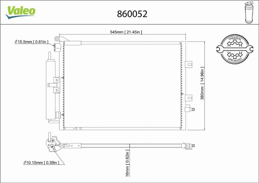 Valeo 860052 - Condensatore, Climatizzatore autozon.pro