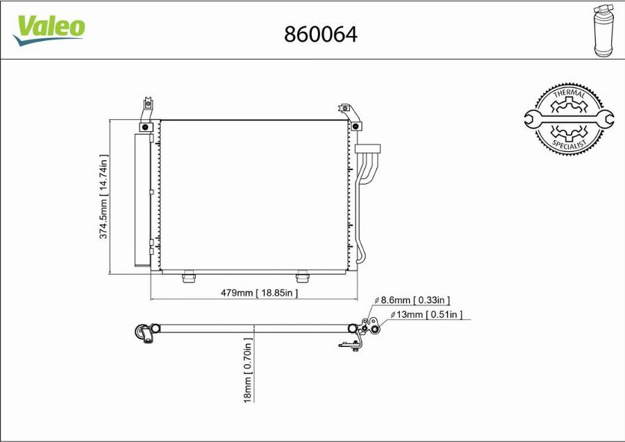 Valeo 860064 - Condensatore, Climatizzatore autozon.pro