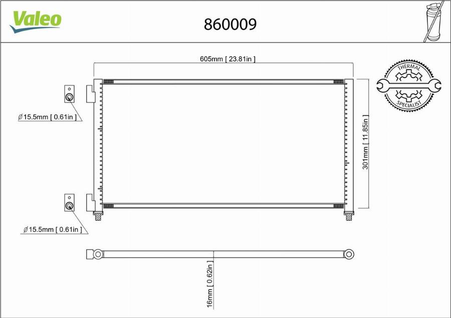 Valeo 860009 - Condensatore, Climatizzatore autozon.pro